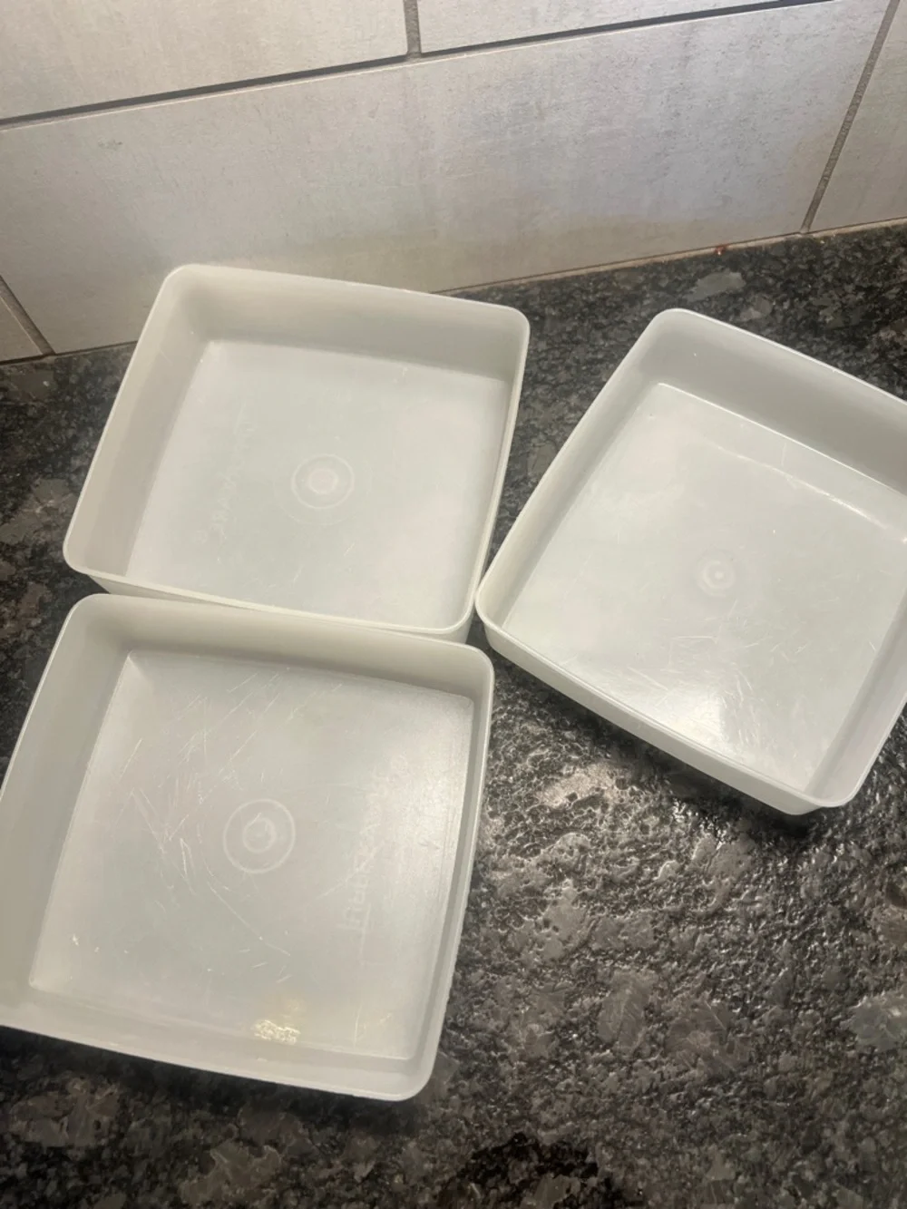 Vintage Square A Way Sandwich  keepers Plastic Food Storage Containers with lids